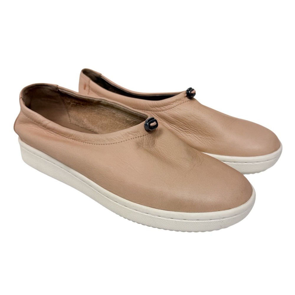Eileen Fisher Sydney Washed Leather Sneaker Blush Pink Pull On Womens Size 8.5